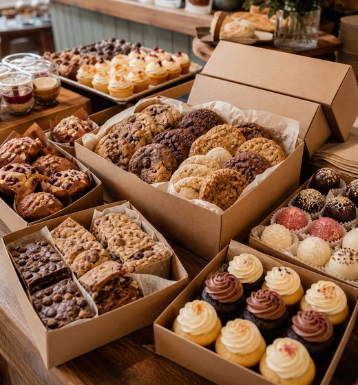 Catered dessert table or boxed treats placeholder