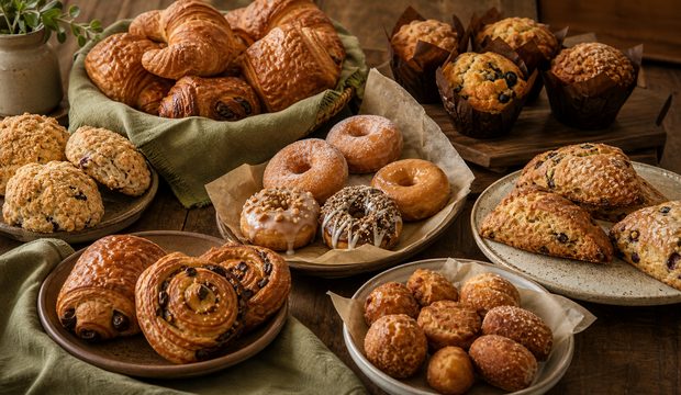 Breakfast pastries assortment