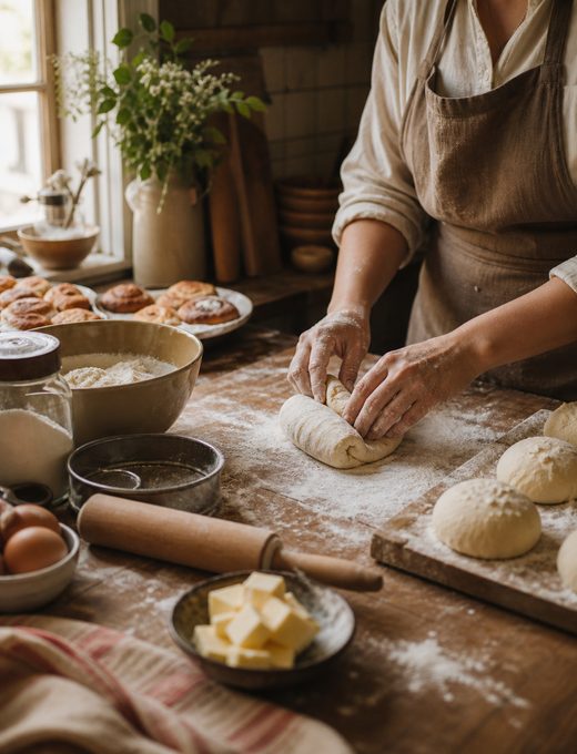 Founder or bakery team preparing fresh baked goods